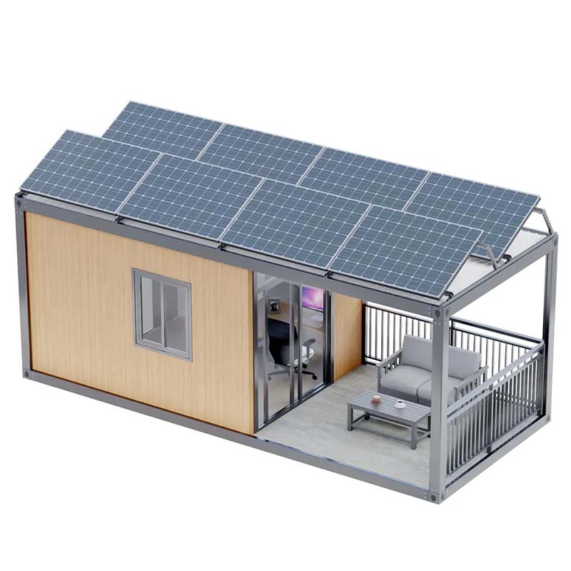 Fertigcontainerhaus mit Solarpanel