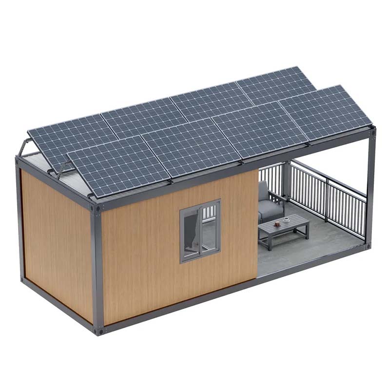 Fertigcontainerhaus mit Solarpanel