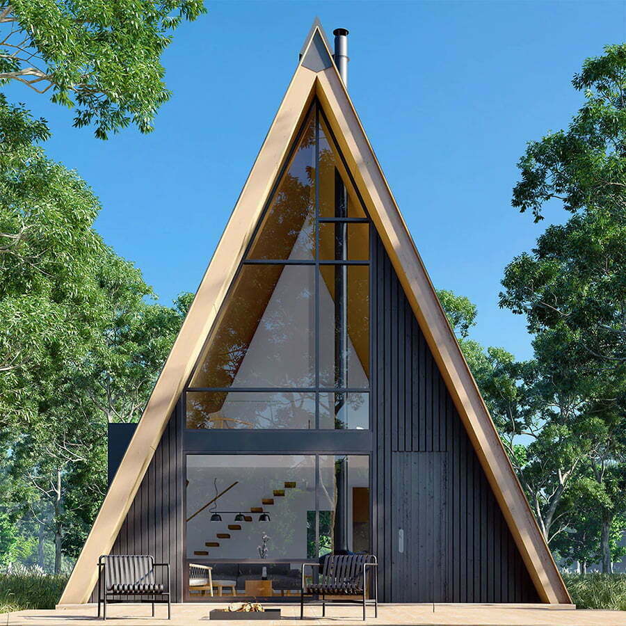 The Charm of Prefab Portable A Fram Aframe Triangle Cabin House Home