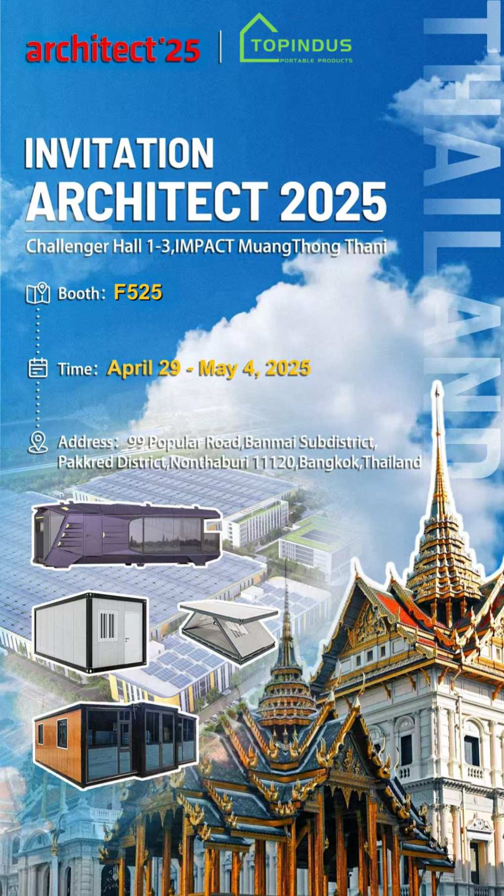TOPINDUS lädt Sie zur Architect 2025 nach Bangkok, Thailand ein