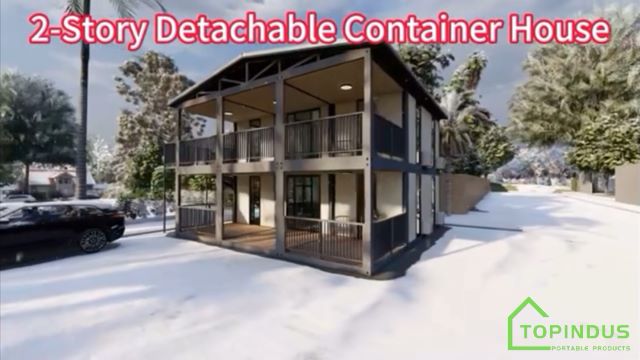 Modulare, vorgefertigte, tragbare, zweistöckige, abnehmbare Containerhäuser