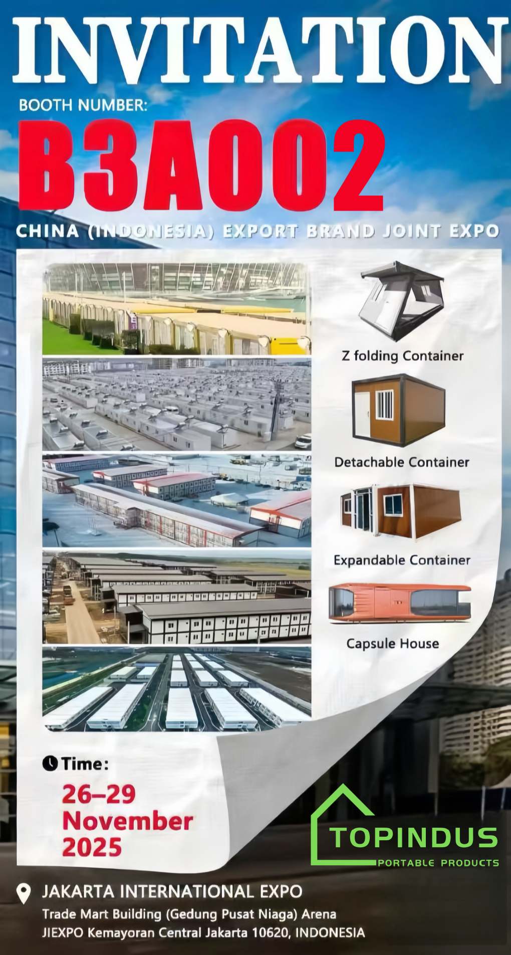 TOPINDUS wird an der CHINA(UNDONESIA)EXPORT BRAND JOINT EXPO teilnehmen.