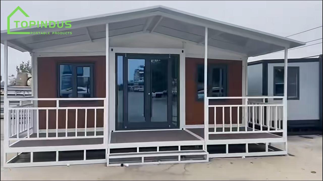 Zweiflügeliges, faltbares, modulares und erweiterbares Containerhaus zu verkaufen